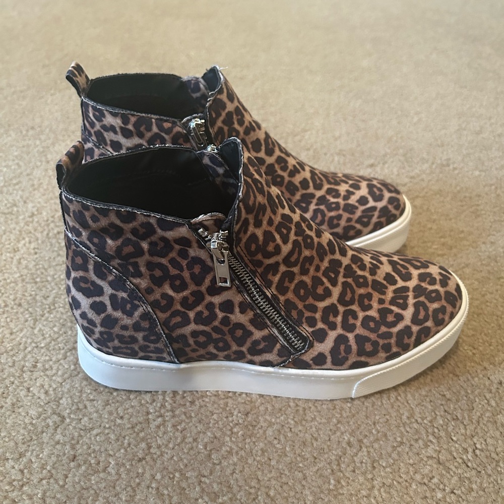 Soda Leopard Print Heeled Boots